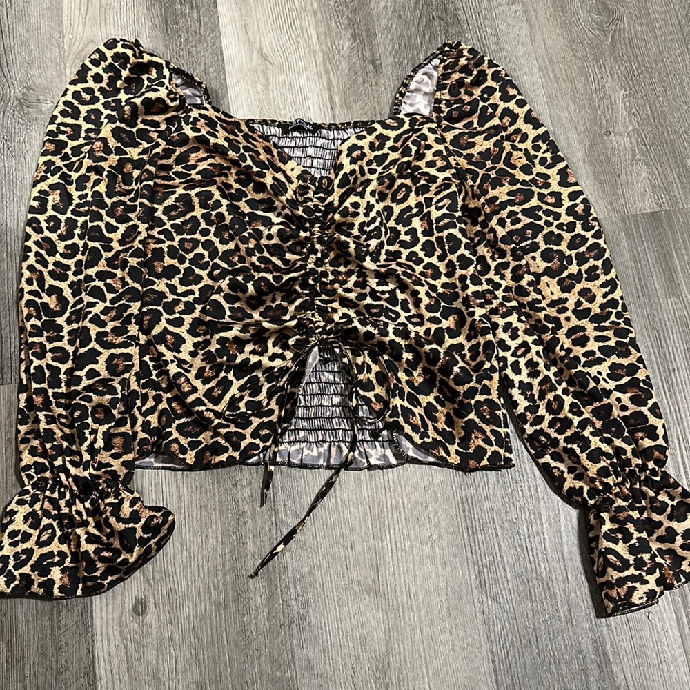 Nasty gal cheetah blouse